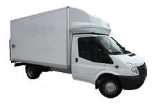 Car Hire Durham - White Ford Luton Box with Tail Lift - Van hire Durham
